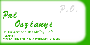 pal oszlanyi business card